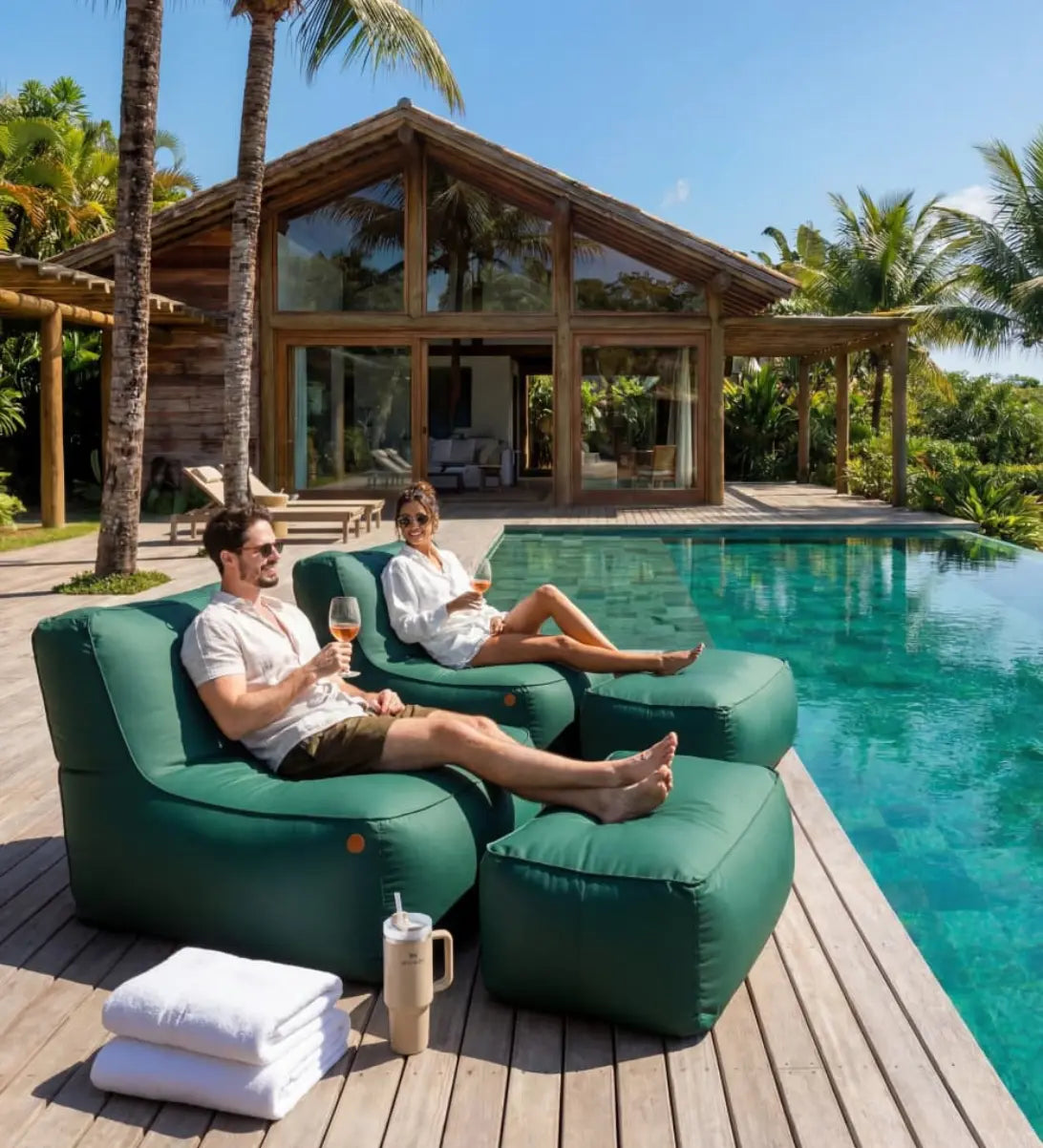 Kit 2 Puffs Poltrona Joy + 2 Apoios de Brinde