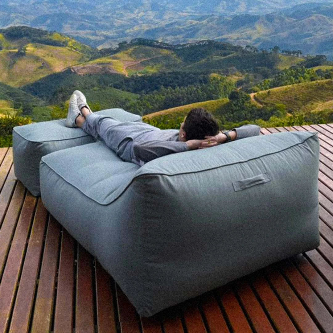 Espreguiçadeira Casal Duo, Puff de Jardim