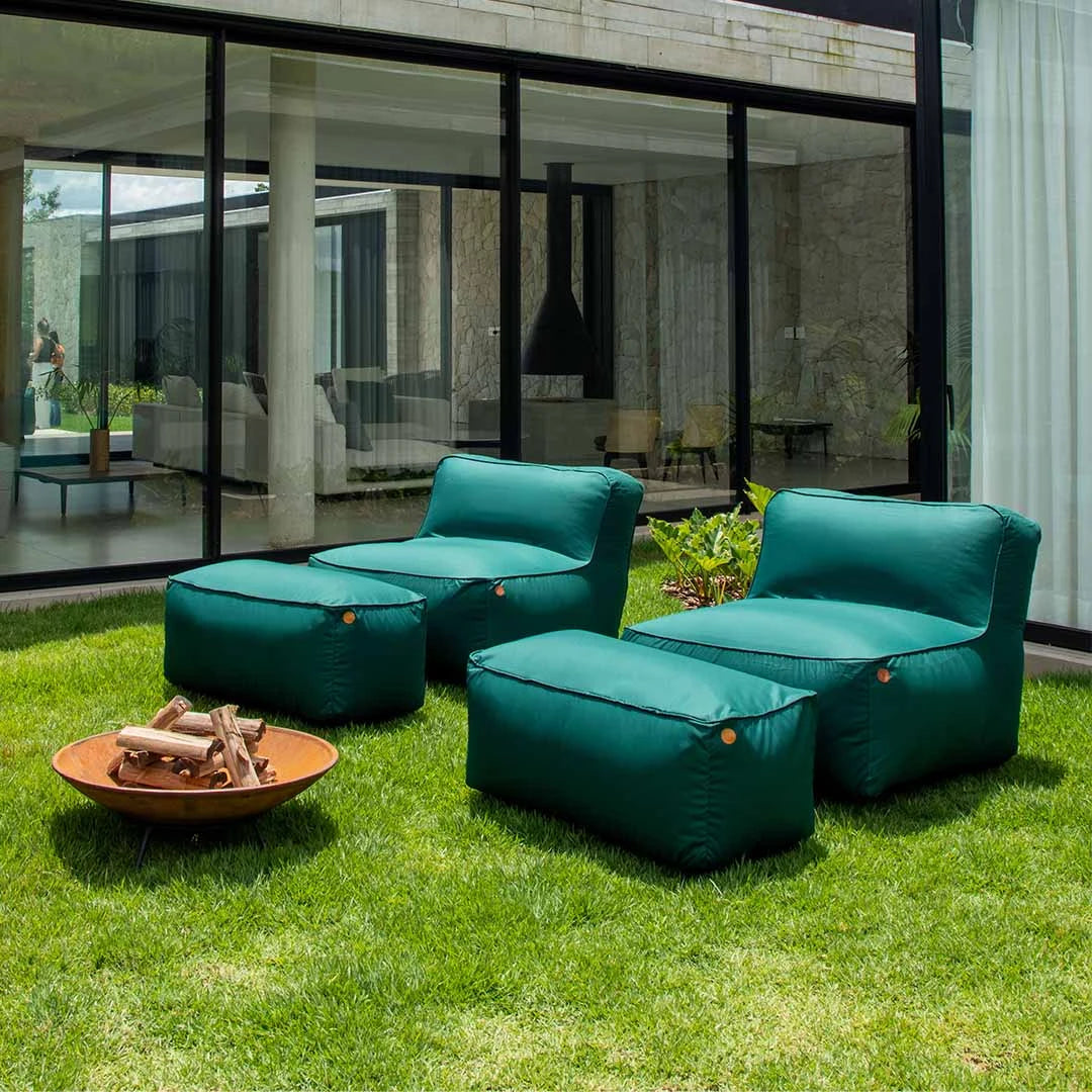 Kit 2 Puffs Joy com Apoios + Lareira Externa 80cm