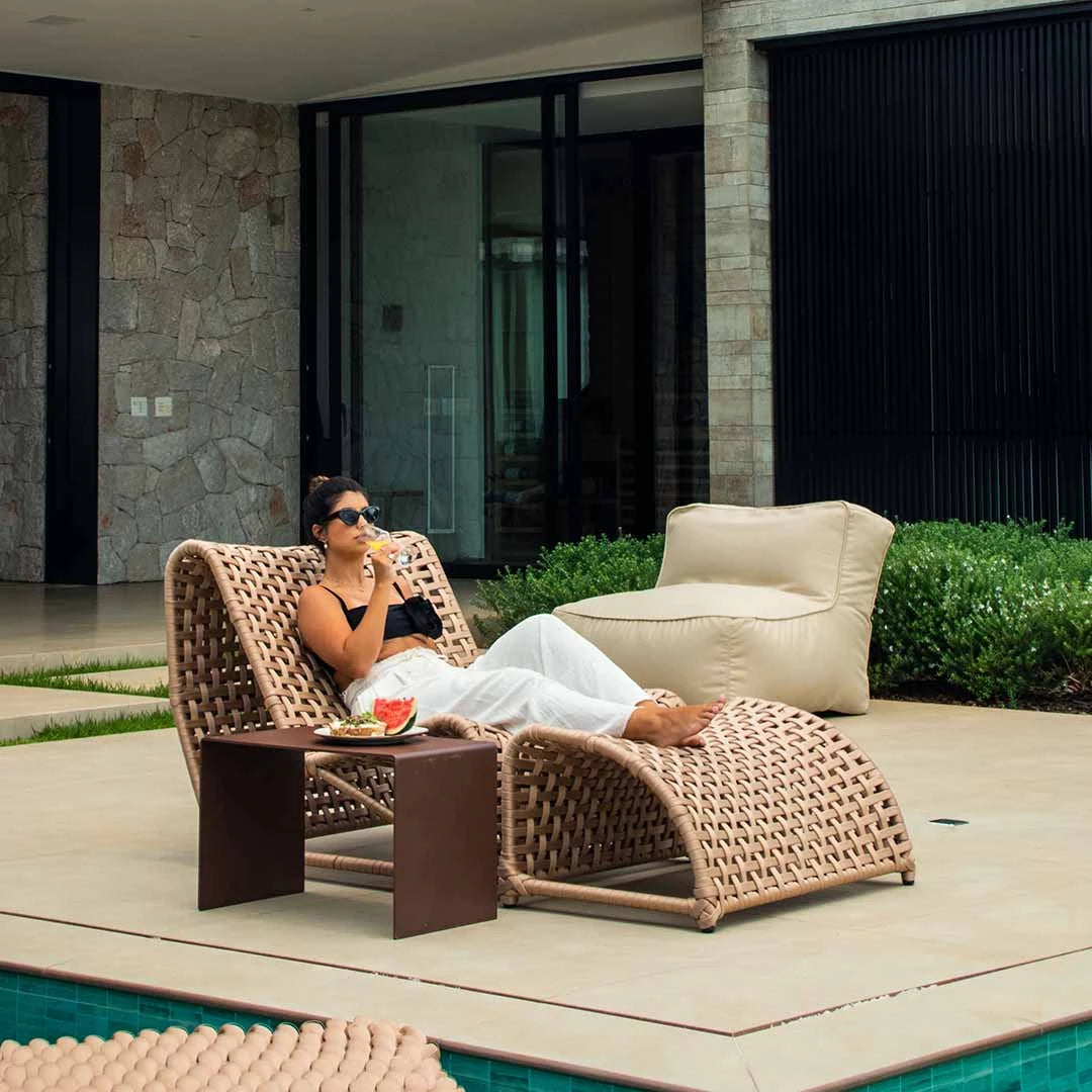 Poltrona Summer + Apoio - Tricô Náutico