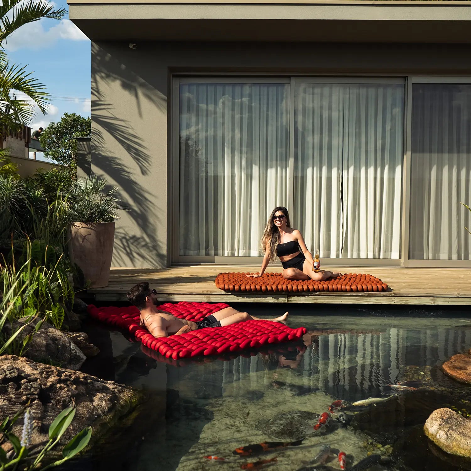 Kit 2 Tapetes Flutuante Tricô Náutico