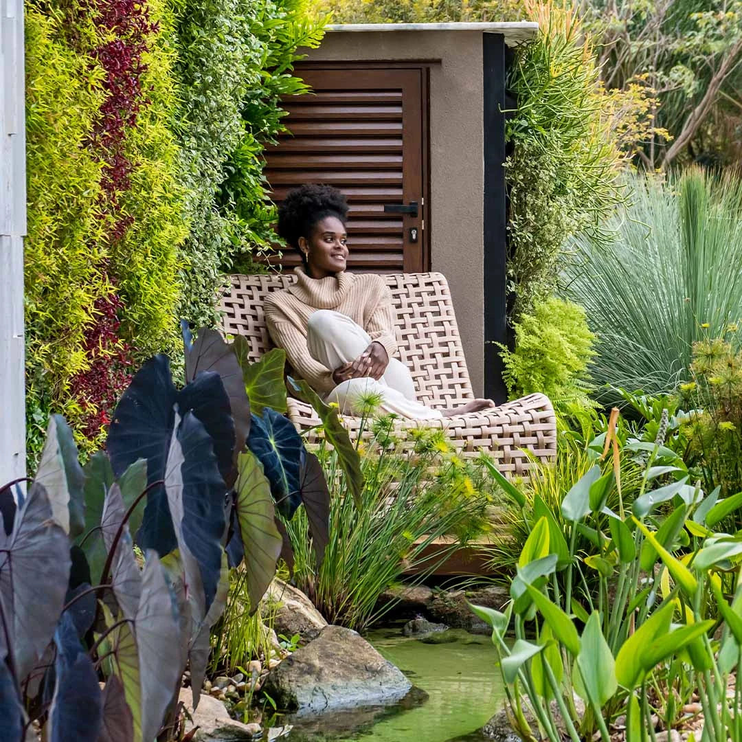 Poltrona Summer + Apoio - Tricô Náutico