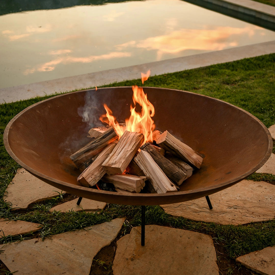 Lareira Externa Ecológica - Tacho Corten 60cm | OUTLET