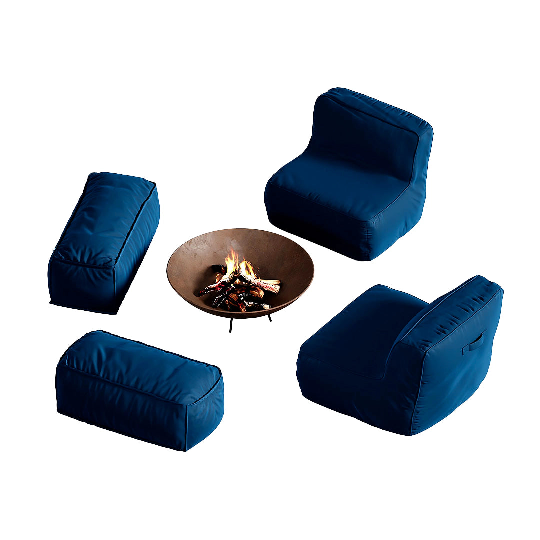 Kit 2 Puffs com Apoios + Lareira Externa 60cm