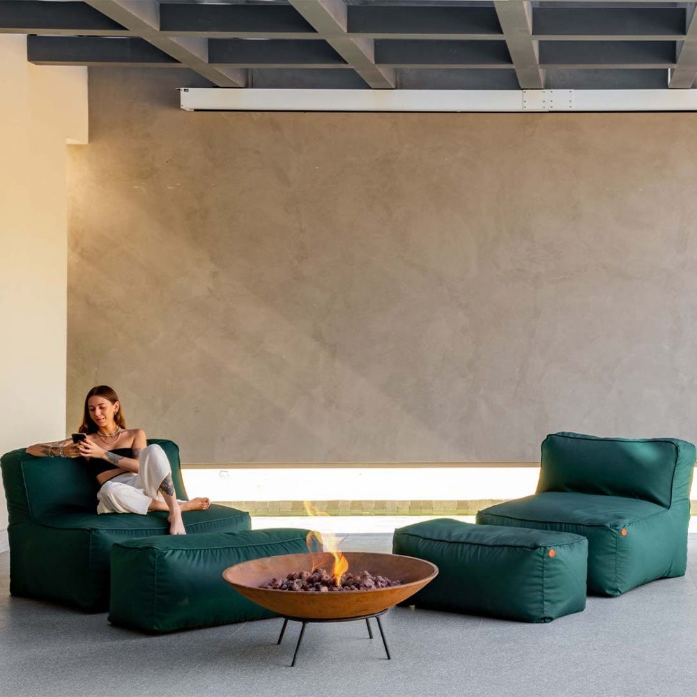 Kit 2 Puffs Joy com Apoios + Lareira Externa 80cm