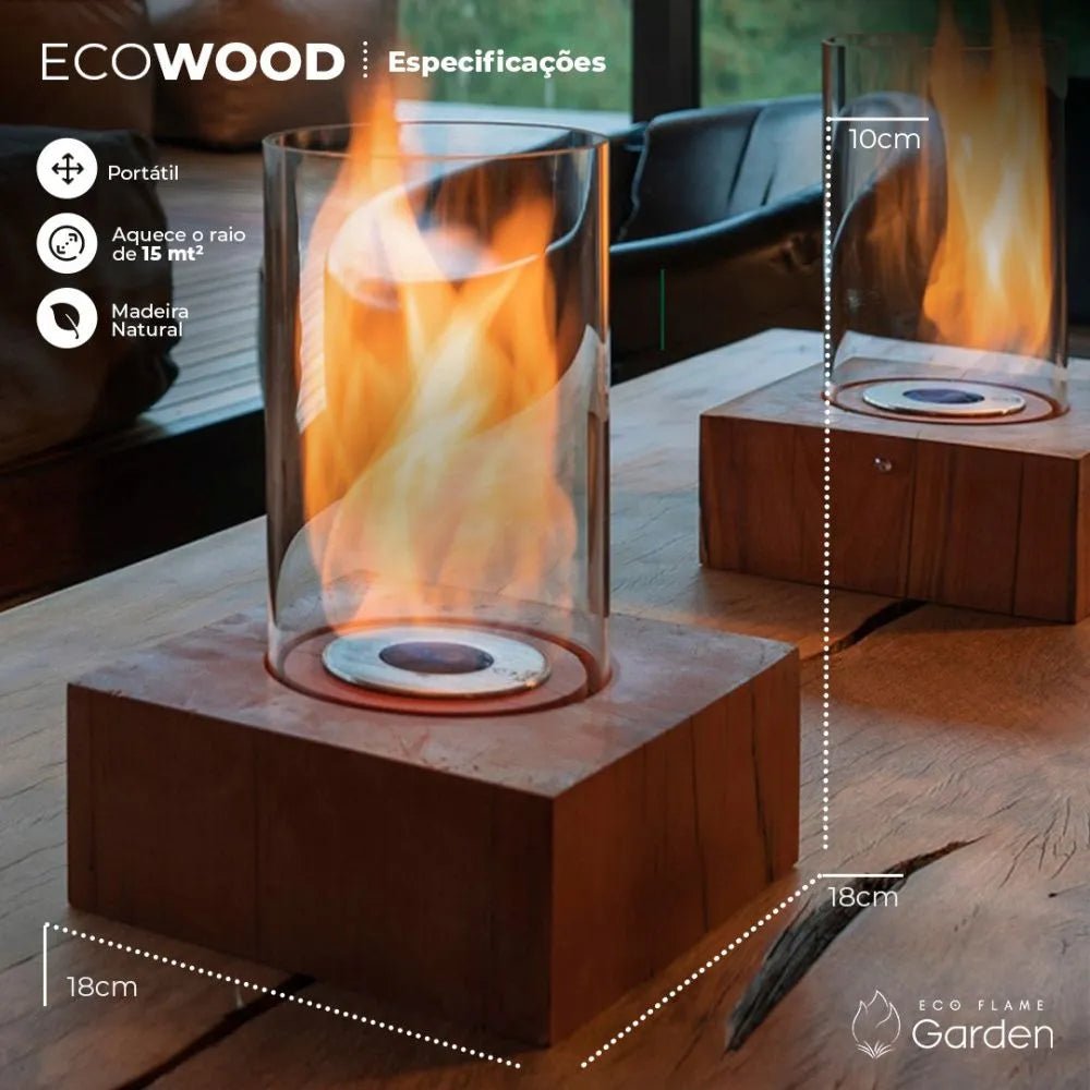 2 Lareiras de Mesa Ecológica Portátil - Eco Flame Garden