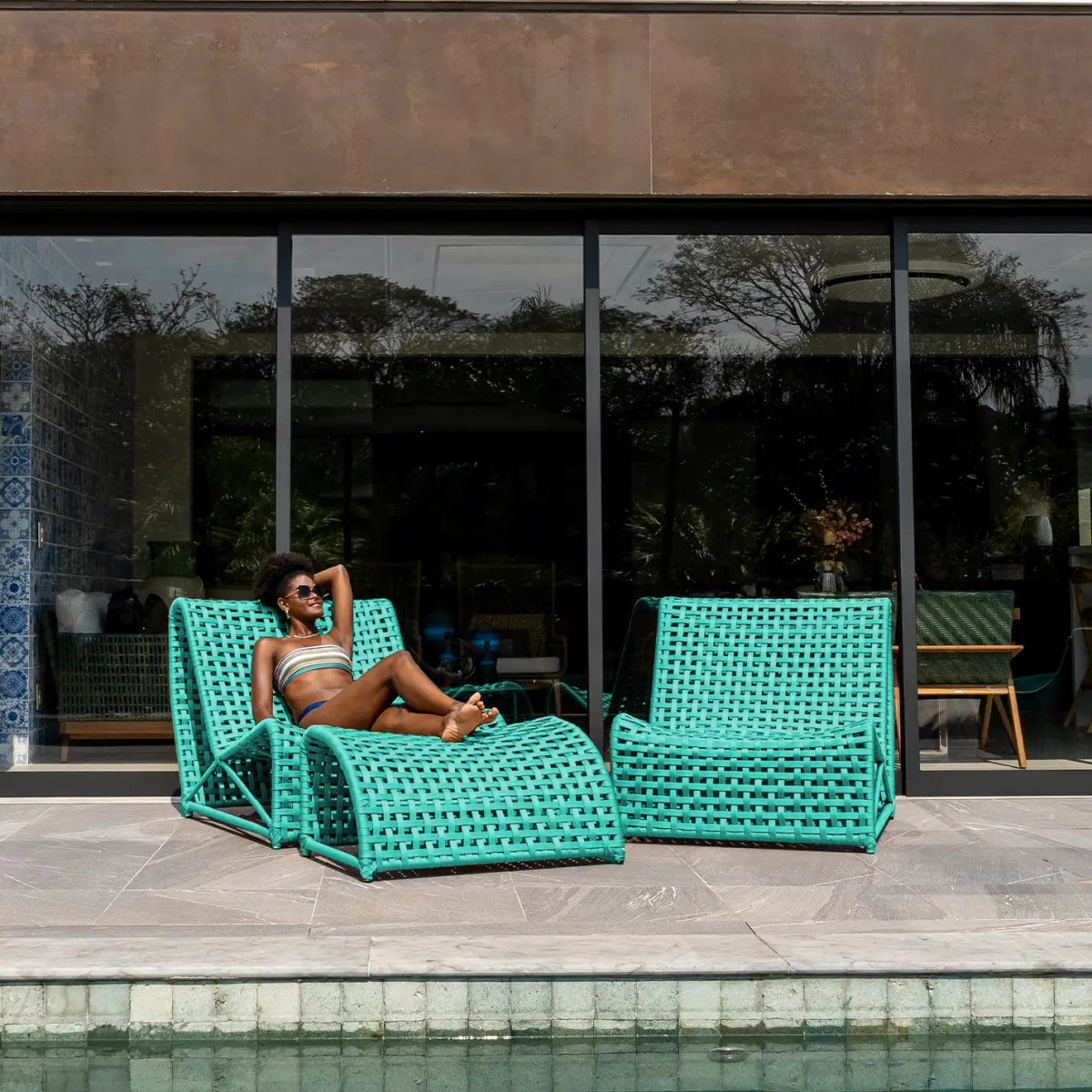 Kit Poltrona Summer Turquesa | OUTLET - Eco Flame Garden