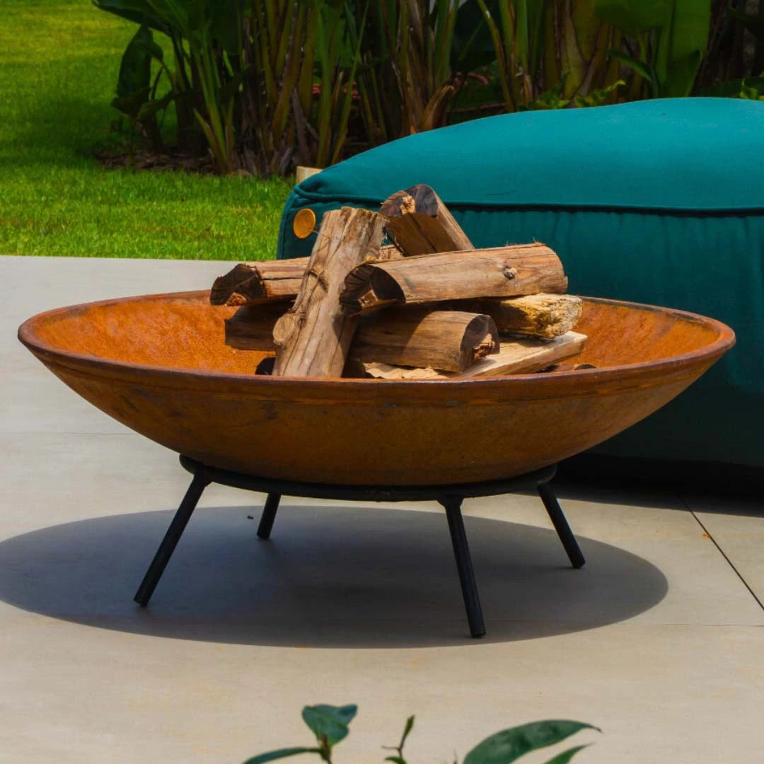 Lareira Externa Ecológica, Tacho Corten 60cm