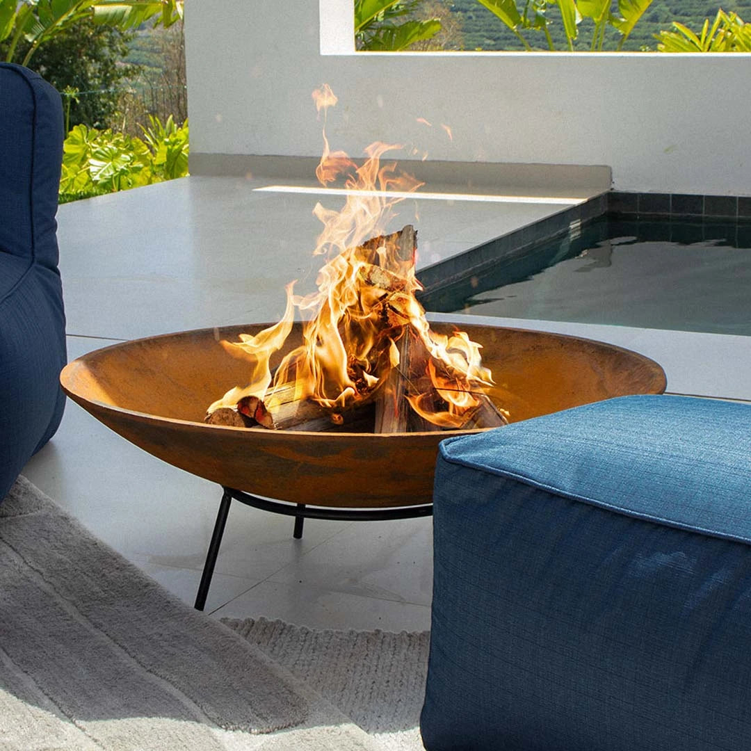 Lareira Externa Ecológica, Tacho Corten 80cm