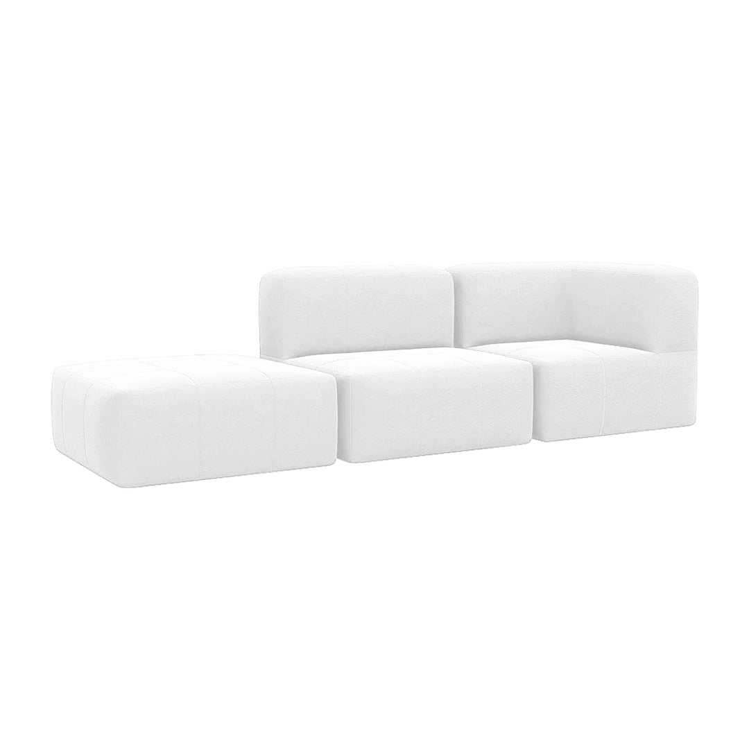 Lounge 3 Puffs Modulares com Canto e Apoio