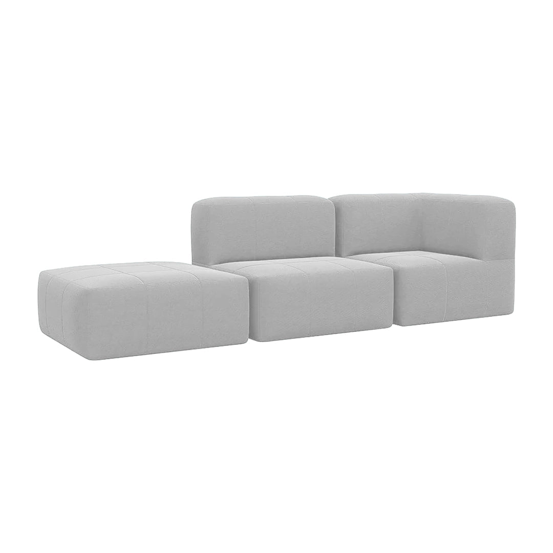 Lounge 3 Puffs Modulares com Canto e Apoio