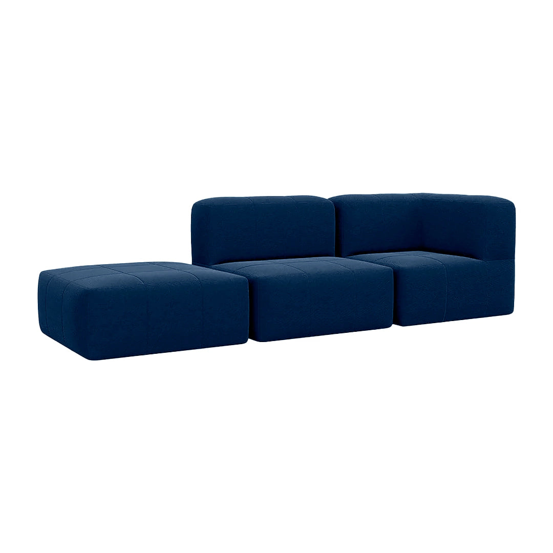 Lounge 3 Puffs Modulares com Canto e Apoio