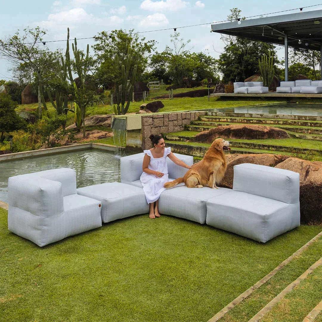Lounge com 4 Puffs Modulares - Eco Flame Garden